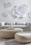 Flower Wall Art, Small, White, Metal