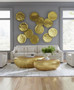 River Stone Coffee Table, Gold Leaf, Small
