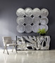 Cast Root Metal Framed Console Table, Resin, Silver Leaf, LG