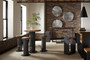 Concrete Bar Table, Chamcha Wood Top