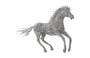 Horse Pipe Sculpture, Galloping, Stainless Steel