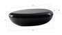 River Stone Coffee Table, Gel Coat Black, Large