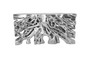 Square Root Console Table, Silver Leaf