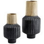 Allumage Vase | Matte Black and Gold - Small