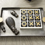 Noughts & Crosses Sculpture | Black & Gold & White