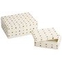 Dot Crown Container | White and Brass - Medium
