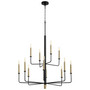 Apollo Chandelier | Noir and Aged Brass - Medium