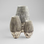 Calypso Vase | Off-White and Brown - Small