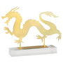 Haku Dragon Sculpture Designed by J. Kent Martin | Gold - Horizontal