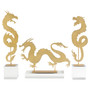 Haku Dragon Sculpture Designed by J. Kent Martin | Gold - Horizontal