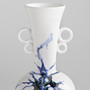 Nola Vase | White & Blue & Black - Medium