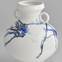 Nola Vase | White & Blue & Black - Short