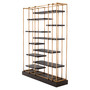 Cabinet Ward Brushed Brass Finish/Mocha Oak Veneer
