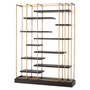 Cabinet Ward Brushed Brass Finish/Mocha Oak Veneer