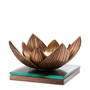 Tealight Holder Lotus Vintage Brass Finish