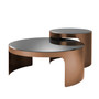 Coffee Table Piemonte Brush Copper Finish Set of 2