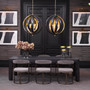 Dining Table Atelier 240 x 100 cm Charcoal Grey Oak Veneer
