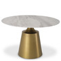 Dining Table Nathan Brushed Brass Finish/White Marble