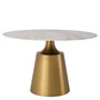 Dining Table Nathan Brushed Brass Finish/White Marble