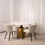 Dining Table Nathan Brushed Brass Finish/White Marble