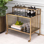 Trolley Rutherford Vintage Brass Finish/Smoke Glass