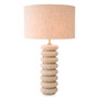 Table Lamp Baron Travertine/Antique Brass Finish
