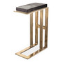 Side Table Pierre Vintage Brass Finish/Clear Glass