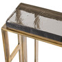 Side Table Pierre Vintage Brass Finish/Clear Glass