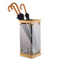 Umbrella Stand Heston Antique Brass Finish/Smoke Glass