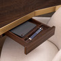 Desk Xenon Eucalyptus Veneer/Brushed Brass Finish