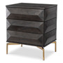 Bedside Table Denver Mocha Oak Veneer/Brushed Brass Finish