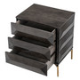 Bedside Table Denver Mocha Oak Veneer/Brushed Brass Finish