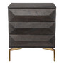 Bedside Table Denver Mocha Oak Veneer/Brushed Brass Finish