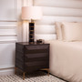 Bedside Table Denver Mocha Oak Veneer/Brushed Brass Finish
