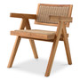Outdoor Dining Chair Kristo Natural Teak/Natural Weave