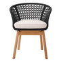 Outdoor Dining Chair Trinity Black Weave/Flores Off-White