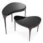 Side Table Zena Black Nickel Finish Set of 2