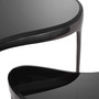 Side Table Zena Black Nickel Finish Set of 2