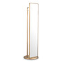 Floor Mirror Novo With Coatrack Brushed Brass Finish