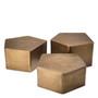 Coffee Table Veenazza Vintage Brass Finish Set of 3
