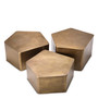 Coffee Table Veenazza Vintage Brass Finish Set of 3