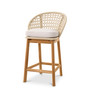 Outdoor Counter Stool Trinity Cream Weave/Flores Off-White