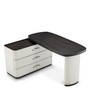Desk Numana Mocha Straight Oak Veneer/Faux Leather