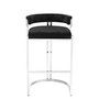 Counter Stool Dante Polished Stainless Steel Black Velvet