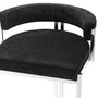 Counter Stool Dante Polished Stainless Steel Black Velvet