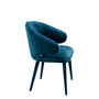 Dining Chair Cardinale Roche Teal Blue Velvet