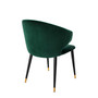 Dining Chair Volante With Arm Roche Dark Green Velvet