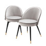 Dining Chair Cooper Roche Light Grey Velvet Set of 2