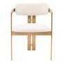Dining Chair Donato Brushed Brass Finish/Bouclé Cream