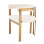 Dining Chair Clubhouse Brushed Brass Finish/Bouclé Cream